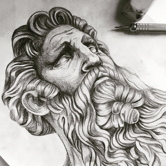 Зевс рисунок карандашом