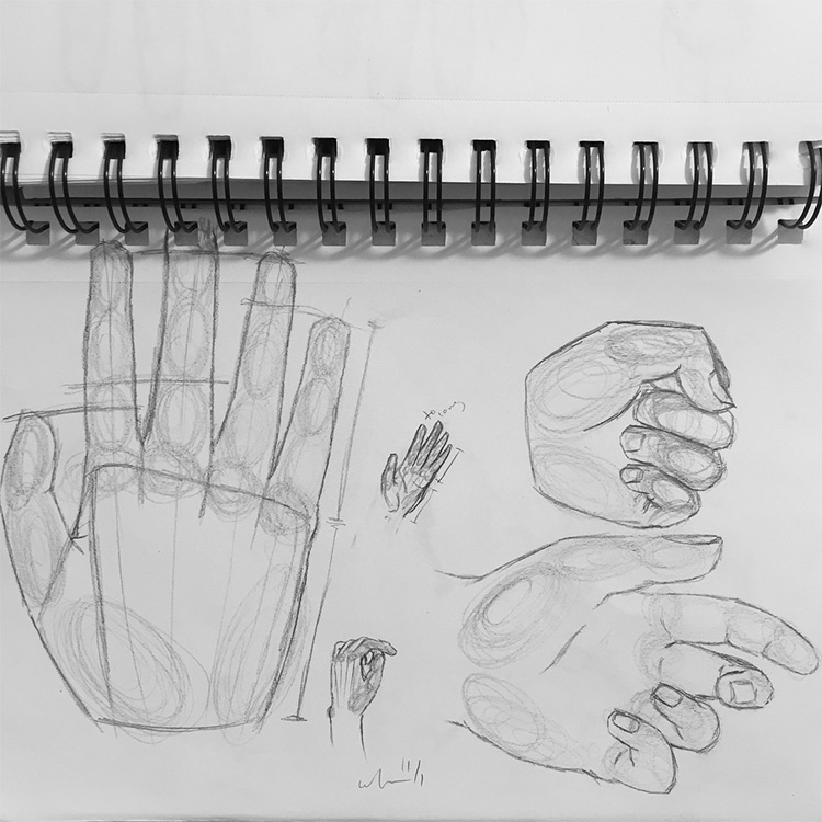 Messy hand sketches
