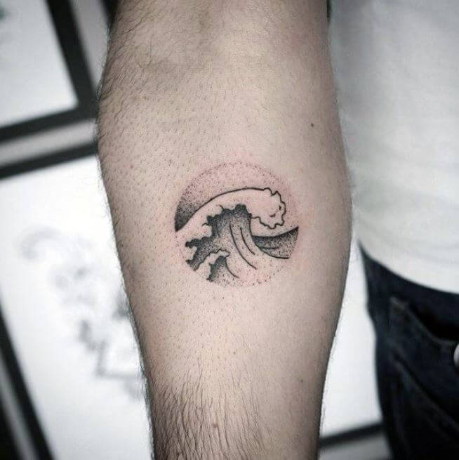 Small Simple Wave Tattoos For Men