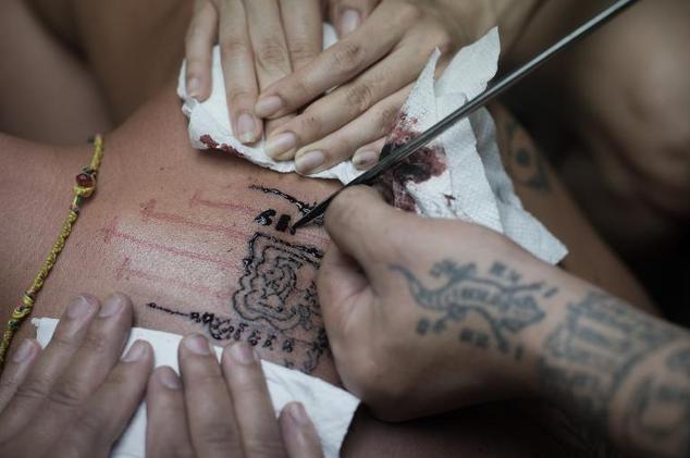 Anger has been growing among Thais over growing popularity among Westerners for their traditional tattoos (pictured), because they feel they don