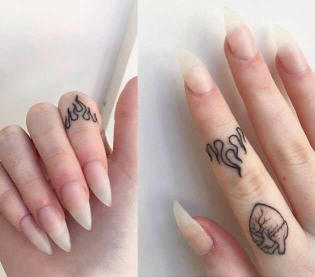 small finger tattoos