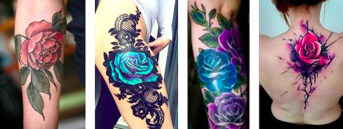 цвет розы в татуировке значение 