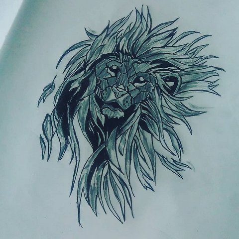 Голова льва в стиле геометрия