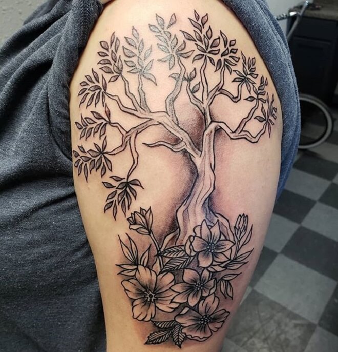Flower Tree Tattoo