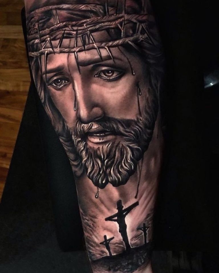 татуировка иисуса христа