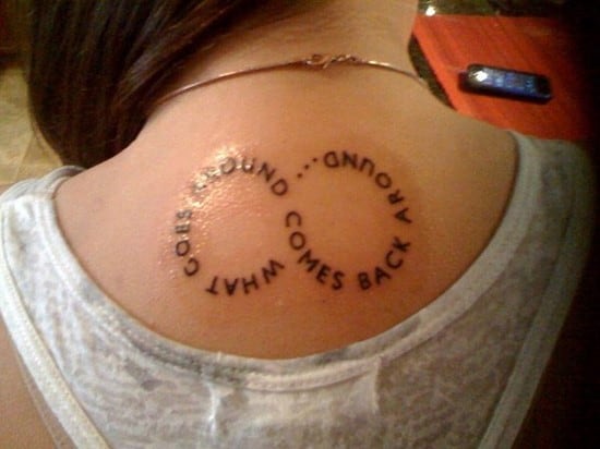 infinity word tattoo