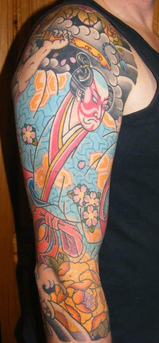 vintage samurai tattoo