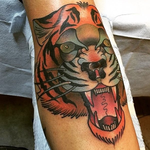 orange tiger tattoo