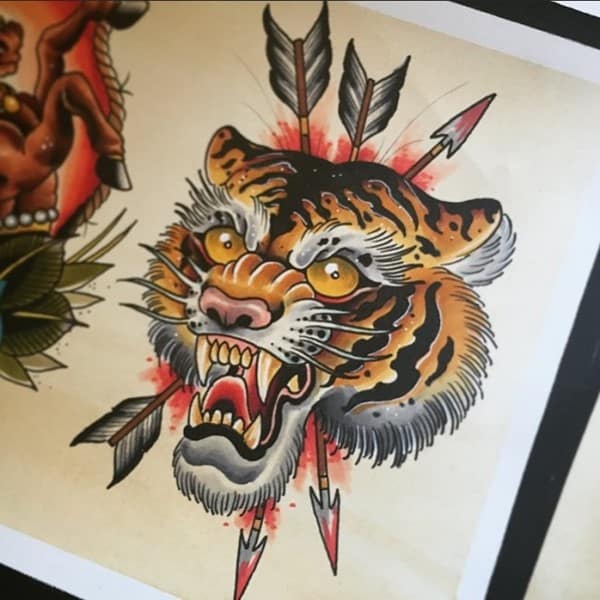 tiger and arrows art work