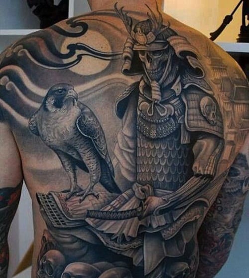 eagle with samurai tattoo