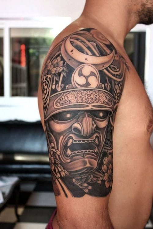 samurai wearing mask tattoo