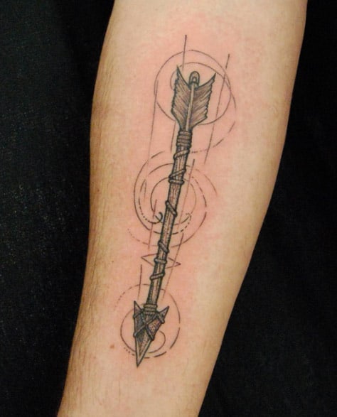 wooden arrow tattoo