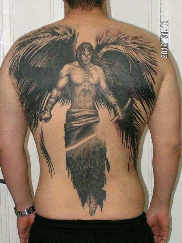 Angel Back Tattoo For Men