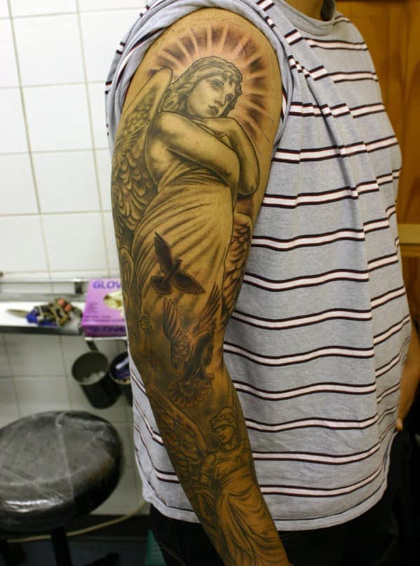 Angel Tattoo On Sleeve