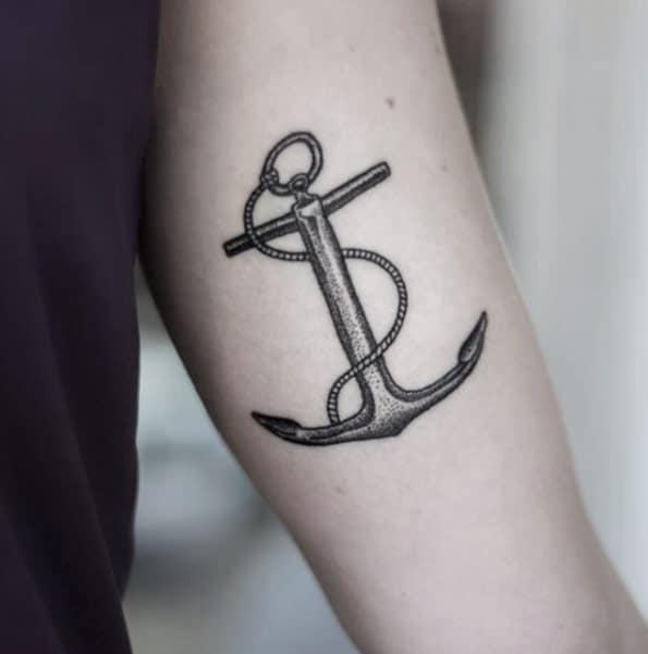 Metal Anchor Tattoo by Uls Metzger 
