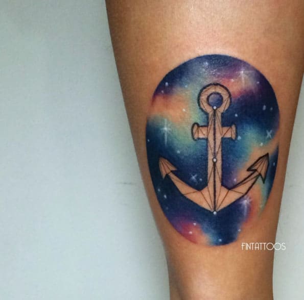 Space Anchor Tattoo by Pink Tattoos