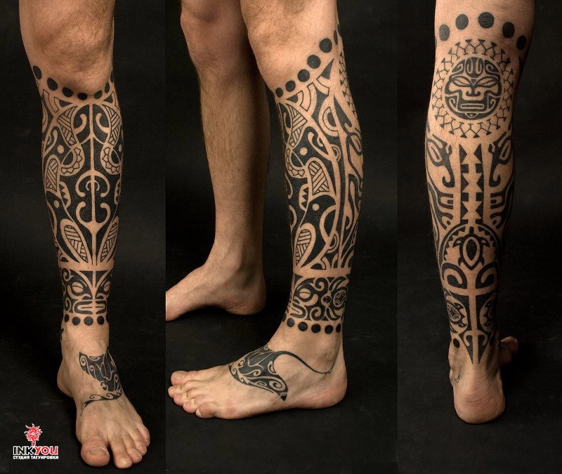 Татуировка в стиле полинезия
