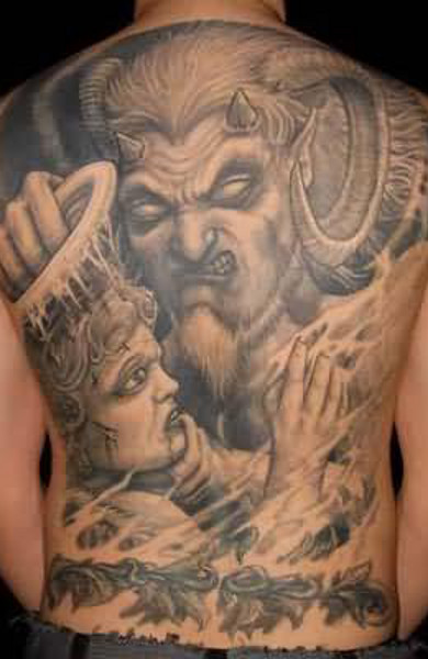 эскиз татуировка демон