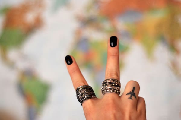 Airplane Finger Tattoo