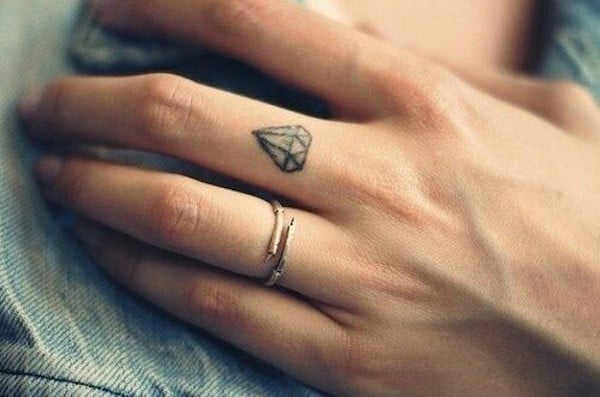 Diamonds Finger Tattoo
