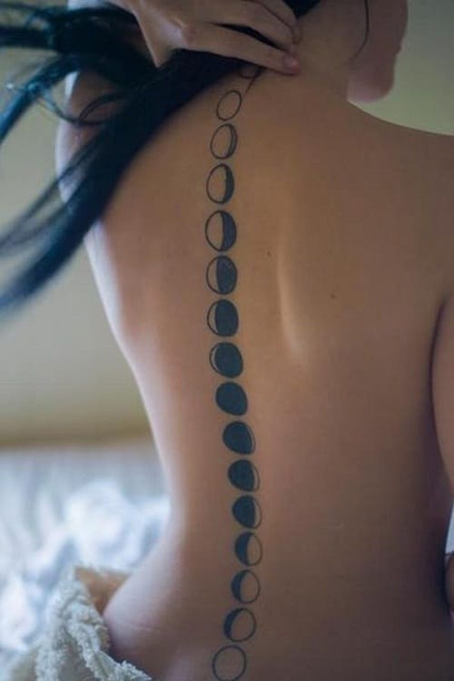 New Spinal Moon Tattoos