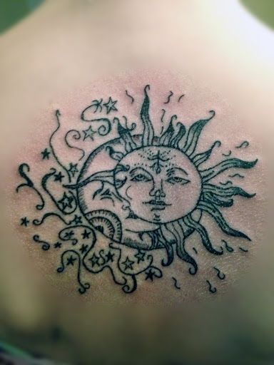 Stars Sun and Moon Tattoos